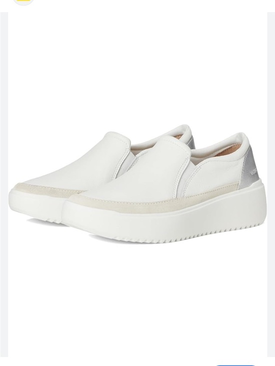 Vionic Shoes - Vionic White Silver Metallic Kearny Leather Platform Slip On Sneakers Size 7